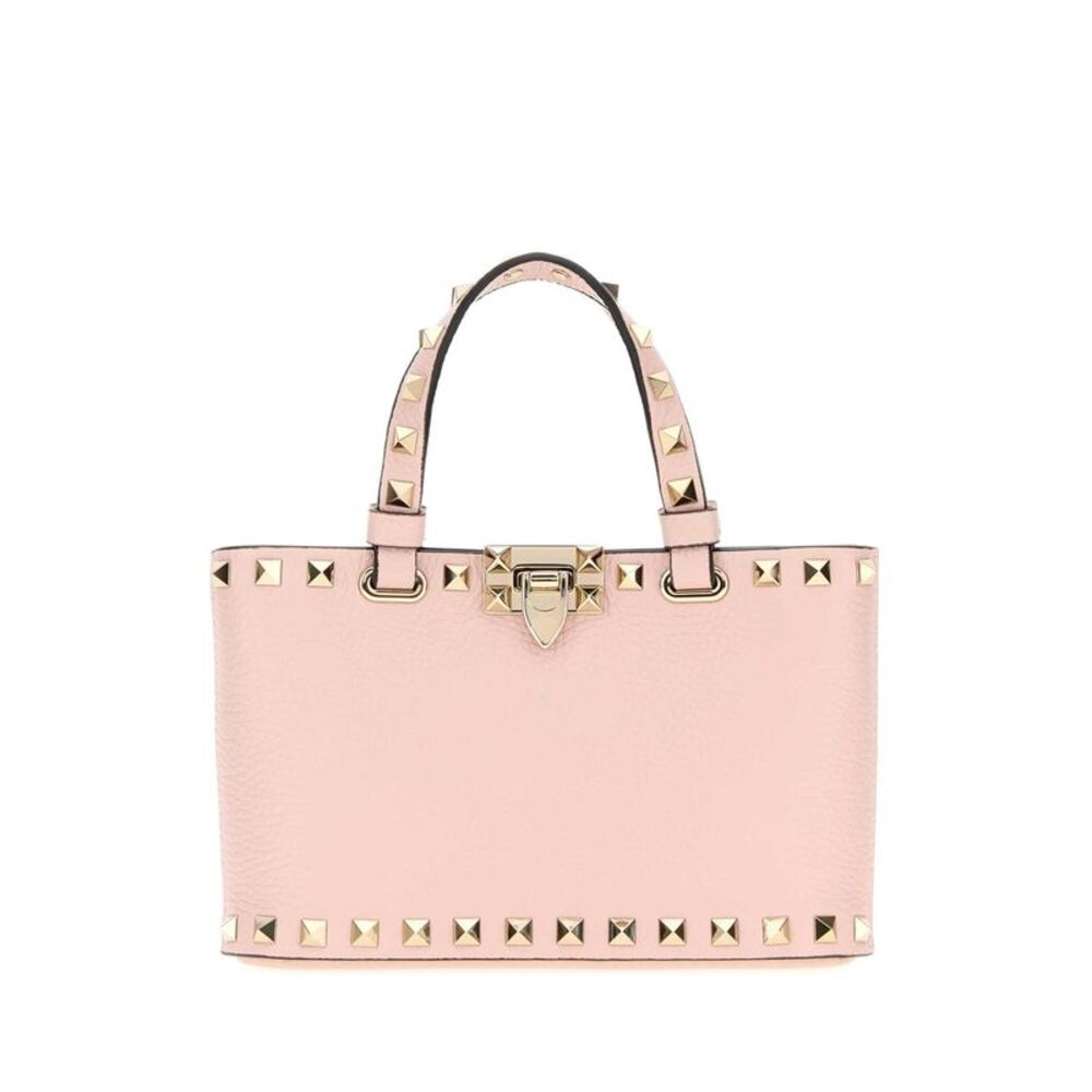 Valentino Garavani Women Pastel Pink Leather Rockstud Handbag - Picture 1 of 2